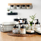 SheeChung Mason Jar Bathroom Accessories Set,6Pcs Rustic Bathroom Set,Black - Image 3