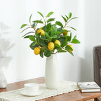 Heleze 6 Pcs Artificial Lemons Tree Branches - Faux Greenery Stems Realistic Lemon Branch with Lifelike Leaves Fake Lemon Plant for Home, Dining Table, Kitchen Decor 18 Inch - Image 3