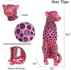 Quoowiit Statues for Home Decor, Modern Sculptures and Statues Decorations for Living Room, Bedroom, Table, Bookshelf, White Resin Leopard Art Decorative Sculpture with Black Polka Dots Design - Image 6