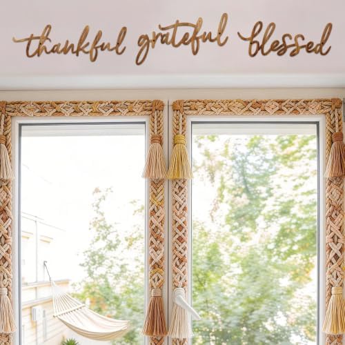 3 Pieces Thankful Grateful Blessed Letter Sign Metal Wall Decor - Image 4