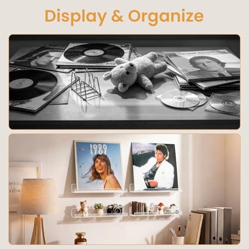 Laurensory Vinyl Record Wall Mount Shelves, 12 inch Vinyl Holder, 12 Pack - Image 6