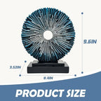 Round Statue for Home Decor, Abstract Office Desk Sculpture for Men, Blue - Image 5