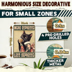Coffee Cat Metal Signs More Espresso Less Depresso Tin Sign Kimono Cat Home Kitchen Wall Decor Bathroom Bedroom Office 12x8 Inch - Image 2