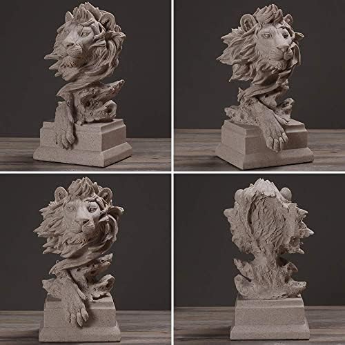 H&W Sandstone Lion Statue, The King of Beasts, Collectible Figurines - Image 3