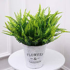 Artificial Boston Ferns Plants, Plastic Persian Grass Faux Shrubs Fake Leaves Simulation Greenery Bushes Home Outdoor Indoor Garden Wedding Decoration Office Yard Verandah Planter Filler – 4 Pack - Image 2