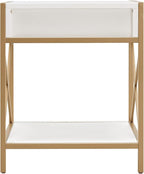 Leick Home 9206-WTGL Claudette Mixed Metal and Wood Drawer End Table - Image 5