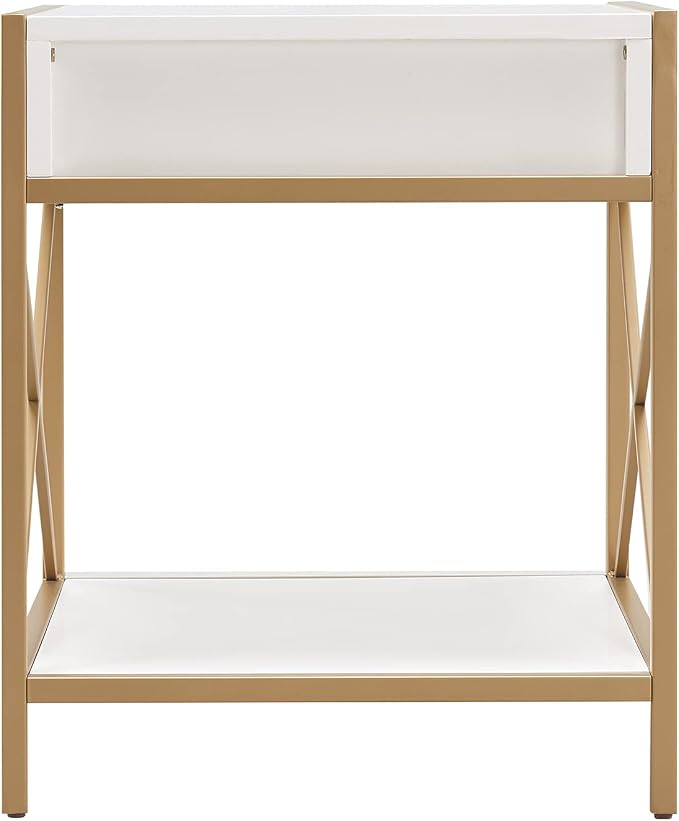 Leick Home 9206-WTGL Claudette Mixed Metal and Wood Drawer End Table - Image 5