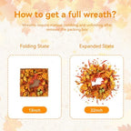 Pinkpum 22" Fall Wreath Front Door Artificial Daisy Wall Decor Autumn - Image 2