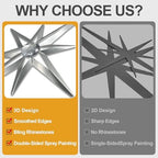 sxnzequnze 4 Pcs Star Wall Art for Home Decor Living Room Bedroom Office Metal 3D,Bling,with Hanging Hook Starburst Midcentury Sculpture Retro Gallery Accent Celestial -Silver 16.5in/9.4in - Image 5