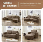 110.6" L Shaped Modular Sectional Sofa Modern Chenille Comfy Couch - Image 6