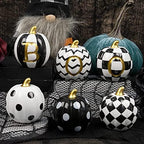 DAZONGE Set of 6 Ceramic Halloween Pumpkins Halloween Decorations Indoor - Image 2