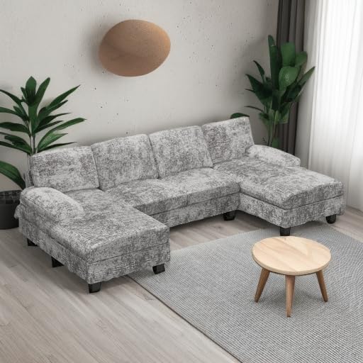 Furniwell Convertible Sectional Sofa Couch, 4 Seat Sofa Set - Image 6
