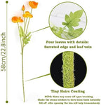 Artificial Poppies, Red and Orange Silk Poppies Artificial Flowers - 24x Blooming California Poppy Flower Artificial Plus 8X Buds for Home Decoration, RDOR8 - Image 4