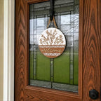 3D Wooden Welcome Sign for Front Door, Boho Rustic Round Door Hanger, Modern Farmhouse Wall Decor, Housewarming Gift for New Home, Porch & Fence Decoration for Spring, Summer, Fall and All Seasons - Image 5