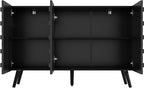 Fluted Storage Unit Cabinet, Modern Black Console Cabinets - Image 9