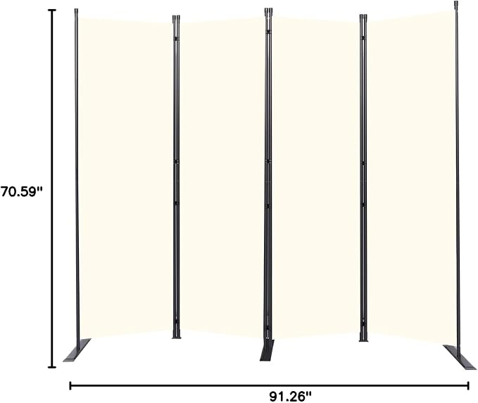 Room Divider 6FT Portable Room Dividers and Folding Privacy Screens, 4 Panel - Image 8
