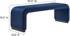 Modway EEI-6734-BLK-MID Koda Performance Velvet Waterfall Long Bench - Image 3
