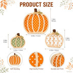 Fall Decorations for Home, Wooden Polka Dot Pumpkin Fall Decor - Image 4