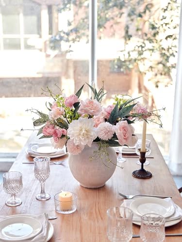 Anna's Whimsy Artificial Flowers Bouquets, Artificial Silk Flowers Bouquets for Wedding, Home Table Decorations, Wedding Centerpieces Bouquets Flowers Arrangement Decorations - Image 3