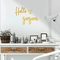 Blulu Hello Gorgeous Sign Wall Decor Wooden Words Minimalist Art, Gold by Blulu