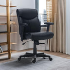 Staples Ergonomic Task Chair, Faux Leather, Adjustable Height - Image 2