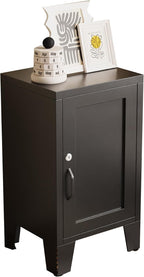 ALBAD Metal Nightstand with Lockable Cabinet, Compact Mini Locker Bedside Table by Albad