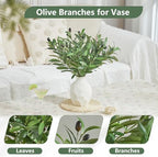 5 PCS 18 Inch Olive Tree Branches Greenery Stems Artificial Plants Faux Olive Branch for Vase Realistic Green Stem Home Decor Indoor - Image 5