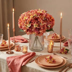 6Pcs 13" Dusty Pink Silk Hydrangea Artificial Flowers - Image 3