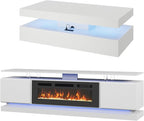 Modern Table Set Includes 70" Fireplace TV Stand & 47" Coffee Table - Image 4
