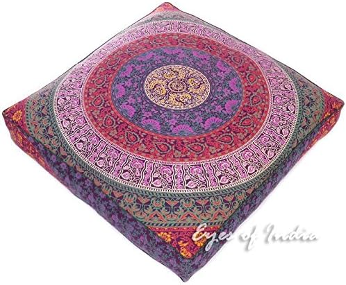 Mandala Floor Pillow Cover Meditation Cushion Seating Throw Hippie Round - Image 2