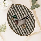 dvhdajed Vintage Mallard Duck Oval Wall Art Decor, Duck Nursery Decor,Vintage Ducks Framed Canvas Art, Olive Farmhouse Ducks Wall Hanging Decoration for Bedroom Living Room Bathroom, 8.7x11.3 In - Image 4