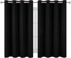 Blackout Curtains 66 x 54 Inch Long Black Curtains Set of 2 Panels Room - Image 2