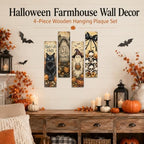 Nostalgic Halloween Sign,Ghost Skeleton Hanging Signs,Entryway Decor Wall - Image 6