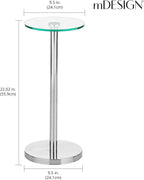 mDesign Side Table — Glass Top Nightstand - Image 3