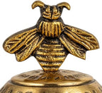 Creative Co-Op Round Hammered Metal Container with Bee Finial, Brass Finish - Image 6