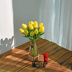 ONLY ART Artificial Yellow Tulips 20 Pcs – 13.5 Inch PU Faux Flowers with Bendable Stems for Home Décor, Wedding Centerpieces, DIY Floral Arrangements, New Year and Valentine's Day - Image 6