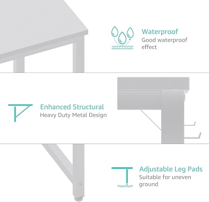 Lufeiya White Computer Desk - Image 7