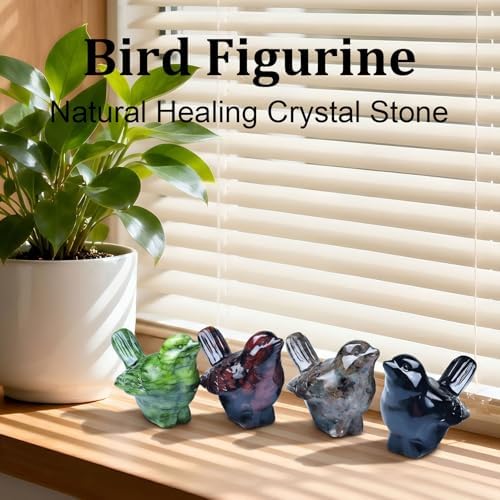 Natural Flame Stone Crystal Bird Figurine, Animal Home Decor - Image 5