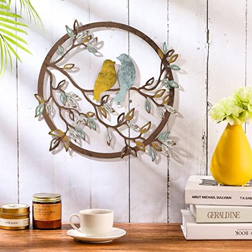 Ferraycle Metal Wall Art Bird Branches Hanging Ornament, Trendy Color - Image 3