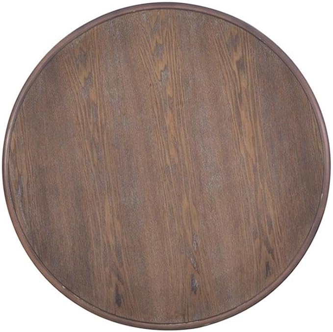 Pemberly Row Round Wood Accent Table, 26.5" High, Rustic Natural Finish - Image 5