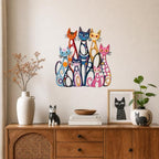Wesiti Cat Wall Art Decor Iron Wall Sculptures Decor, 10.6 x 11.4 Inches - Image 4