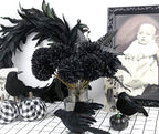 Tinsow 12PCS Halloween Artificial Flowers Black Faux Ball Chrysanthemum - Image 6