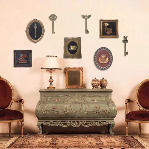 Esvinte Vintage Wall Sculpture Bronze Gold Key Wall Decor Antique Decoration Pediment Hallway Art Statue for Living Room Office Bedroom Gallery,Handmade Gift,A Whimsical Art Piece with Intricate Textures (Brassy Rabbit Head) - Image 5