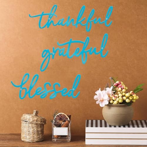 3 Pieces Thankful Grateful Blessed Letter Sign Metal Wall Decor - Image 5