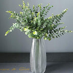 ABAJI 24 PCS Eucalyptus Stems Plastic Vivid Leaf Decorations Artificial Leaves Fake Faux Greenery Plant for Home Office House Table Desk Decor Wedding or Party Vase Forever Live - Image 5