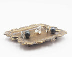 Funly mee Small Antique Trinket Dish Vintage Gold Metal Jewelry Tray, Ring - Image 4