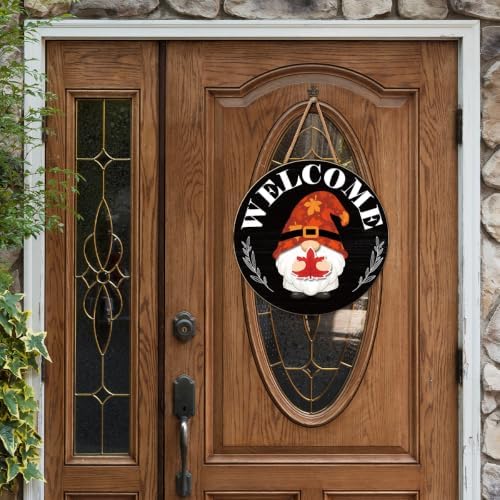 Interchangeable Gnome Welcome Sign Fall Halloween Porch Decor - Image 4