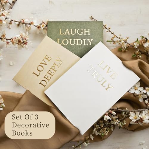 Aesthetic Decorative Books, Set of 3 Linen Faux Books for Decoration - Image 6