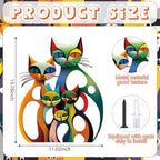 Wesiti Metal Cat Wall Art Decor Colorful Sculptures Mid Century 13.78x11 - Image 2