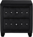 Sophia Modern Style Crystal Tufted 2-Drawer Nightstand Upholstered by MatrixFurnitureGroup